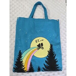 Vintage 1982 E.T. & Me Teal Canvas Tote Bag Dunkin Donuts Collab Universal City